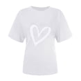 thumbnail image 4 of SOOMLON Valentine's Day Outfits Women Couple Valentines Gift Comfy Short Sleeve Round Neck Tops Funny Love Heart Graphic Tees Fashion Valentines Outfits 2025 White 2XL, 4 of 6