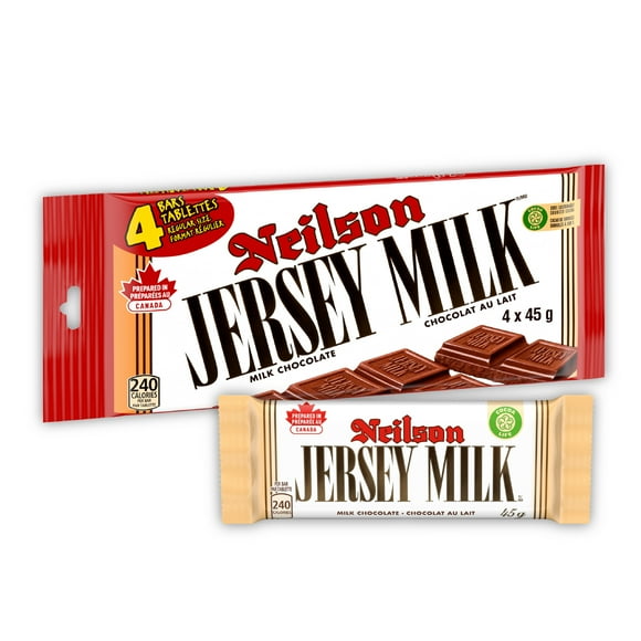 Nielson Jersey Milk, Chocolat au lait, 4 unités 180 g