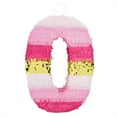 thumbnail image 3 of BLUE PANDA Number Zero Pinata - Gold & Pink for 10th Birthday Girl - Fillable Candy & Confetti for 10th Birthday Party - Corrugated Construction for Celebration - 16.5x11x3 in, 3 of 6
