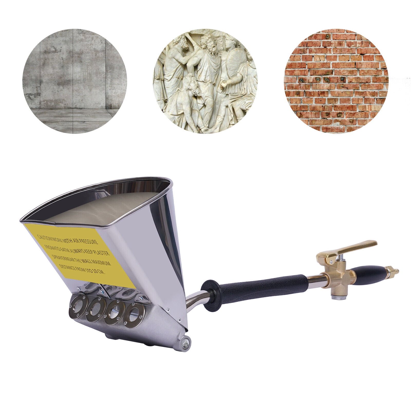 Miumaeov Cement Mortar Sprayer Hopper 4 Jet Paint Wall Concrete Tool