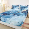 thumbnail image 3 of Manfei Gradient Marble Twin Sheet Sets 3pcs for Adults Female Men,Abstract Marbling Watercolor Twin Fitted Sheet Microfiber,Stone Pattern Breathable Flat Sheet,Luxury Bedroom Decor, 3 of 7