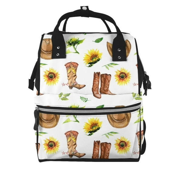 Fuzoiu Rustic Western Charm Print Diaper Bag Backpack,Baby Essentials Travel Tote,Multi function Waterproof Diaper Bag, Travel Essentials Baby Bag - Unisex