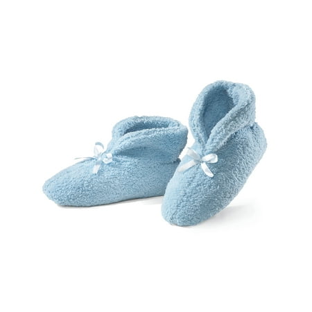 White Slipper Tub - Ultra Plush Chenille Slippers, Medium, Blue