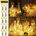 thumbnail image 1 of Lámpara de botella de vino, lámpara de hadas, lámpara con alambre de cobre, lámpara de corcho, cadena, decoración artesanal, Navidad, 10 piezas, 2 metros, 20 luces de color, 1 of 5