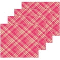 thumbnail image 2 of SKYSONIC Pink Plaid Cotton Washcloths Set of 4, Highly Absorbent Soft Fingertip Towel for Bathroom, Gym, Hotel and Spa, 12 x 12 Inch, 2 of 7