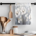 thumbnail image 2 of White Flowers Kitchen Towel Dish Cloths Set of 2, Microfiber Soft Kitchen Hand Towels, Retro Camellia Floral Spring Grey Modern Art Absorbent Quick Drying Dishcloths 18 x 28 Inches, 2 of 8