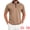 Khaki, variant on DARING DIVA Men's Zipper Closure Colorblock Short Sleeve Basic Polo Shirt S White