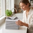 thumbnail image 6 of Organic Cotton Waffle Hand Towels for Bathroom & Kitchen, Large 12x12 in, Ultra Soft Cotton, Lightweight Quick Dry Waffle Weave, Set 6 (Light Gray), 6 of 8