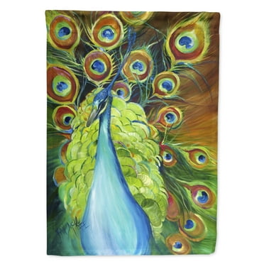 Carolines Treasures JMK1150CHF Bling Peacock Flag Canvas House Size  Large multicolor
