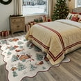 thumbnail image 3 of Wonnitar Christmas Rugs for Bedroom, 5x7 Beige Washable Area Rug Non Slip, Soft Ultra-Thin Christmas Tree Santa Claus Holiday Decor Carpet for Living Room Kids Room Nursery, 3 of 9