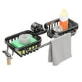 thumbnail image 7 of sruoe Sink Caddy, Kitchen Sponge Holder, Kitchen Sink Caddy Bathroom Sink Caddy, Kitchen Sink Countertop Organization Storage with Rag Rack, Stroge Rack for over Sink, Waterproof and Rustproof, 7 of 7