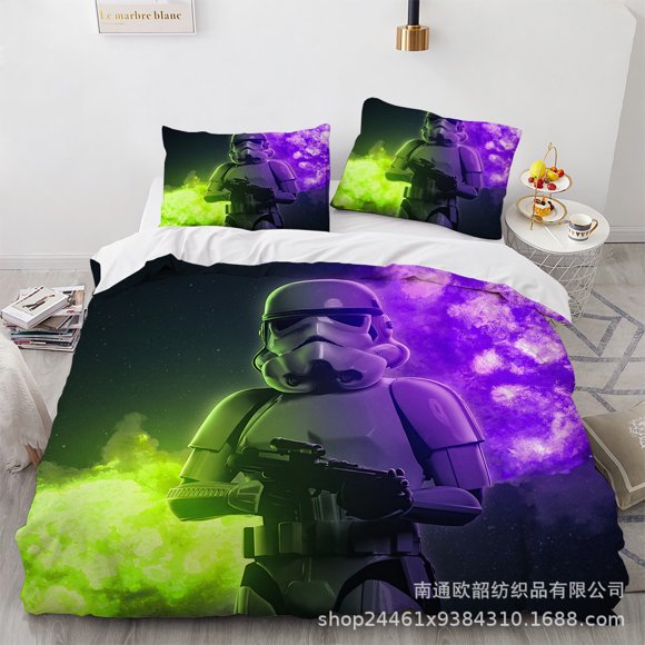 Black Samurai Star Wars 3D Quilt Cover, Bedding Three-Piece Set, Soft Microfiber, Duvet Cover-Youyoupin