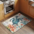 thumbnail image 3 of 2x3 Door Mat Rug, Sea Turtle Coastal Non-Skid Rubber Backing Large Rectangle Rugs - Living Room Bedroom Home Office, Vintage Beach Coral Starfish Nautical Indoor Floor Mat Carpets Washable Rug, 3 of 9