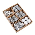 thumbnail image 3 of 24 Piece Christmas Tree Ornaments Set Mini Shatterproof Holiday Tree Hanging Decorations Assorted Candy Cane Gift Box Drum Bow Baubles with Pre-Tied Strings for Small Large Trees Wreath, 3 of 7