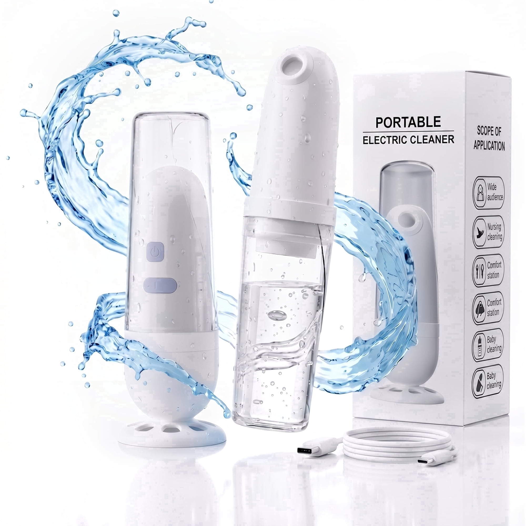 LZSDS Portable Bidet Electric 3 Mode, Travel Bidet with 11 Hole Nozzle Type C Rechargeable for Personal Hygiene