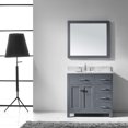 thumbnail image 3 of Caroline Parkway 36" Single Bath Vanity in Gray with White Marble Top and Round Sink with Polished Chrome Faucet with Matching Mirror, 3 of 7