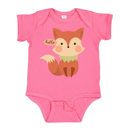 

Inktastic Cute Fox Hello Gift Baby Boy or Baby Girl Bodysuit