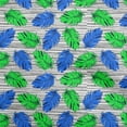 thumbnail image 1 of oneOoneCottonJerseyDarkBlueFabricTropicalLeafWithStripeTextureSewingMaterialPrintFabricByTheYard58InchWide, 1 of 4