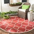 thumbnail image 2 of SAFAVIEH Beach House Sharla Geometric Indoor/Outdoor Area Rug, Red/Creme, 4' x 4' Round, 2 of 6