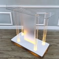 thumbnail image 4 of FixtureDisplays Deluxe LED Lighted Church Pulpit 47.4 inches, with LED lights and 110-240V plug, Golden, 4 of 12