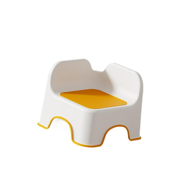 yuksok Kids Small Stool Comfortable with Back Footstool for Bedroom Bedside Nursery Orange