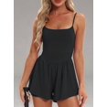 thumbnail image 3 of Women'S Summer Sleeveless Rompers Spaghetti Strap Double Lined Shorts Jumpsuit  Outfits Black XXL, 3 of 7