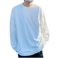 thumbnail image 2 of Mens Big & Tall T Shirts Plus Size M-5X Long Sleeve Crewneck Sweatshirts Casual Solid Color Pullover Basic Going-Out Workout T-Shirts Tops, 2 of 4
