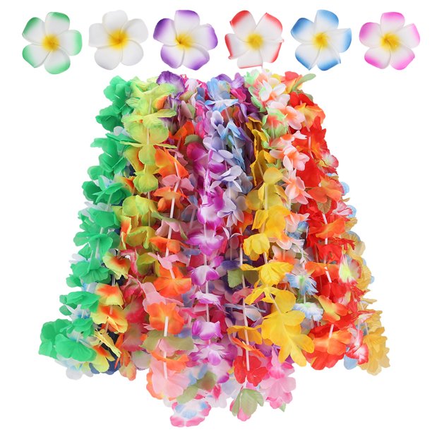24 guirnaldas colgantes de flores hawaianas, guirnaldas colgantes, decoraciones para fiestas (al azar)