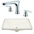 thumbnail image 1 of 20.75-in. W CSA Rectangle Bathroom Undermount Sink Set In Biscuit - Chrome Hardware AI-23075, 1 of 7