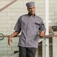 thumbnail image 5 of Vtex 0423-6402 Bristol Short Sleeve Chef Coat, Slate, Small, 5 of 6