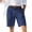 Navy -BH08, variant on Nestiefly Men's Golf Dress Shorts Casual Cotton Linen Button Elastic Waist Summer Beach Golf Shorts with Multi-Pocket Navy XL