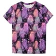 thumbnail image 4 of YDFCWXW Women's Crew Neck Halloween T-Shirt - Whimsical Print Short Sleeve Top, Soft Cotton Tee for Parties & Spooky Season Fun Purple, XL, 4 of 6