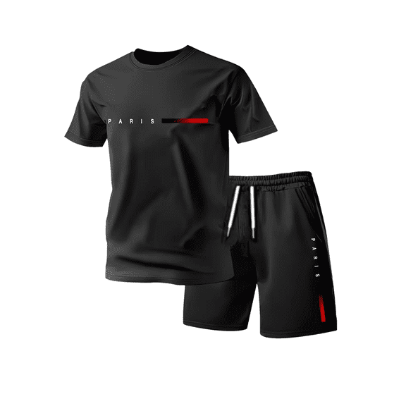 Dresfit Track Suits Mens Short Sleeve Crewneck T Shirts & Shorts Short Sets 2026 Summer Big and Tall Athletic 2 Piece Sets Loose Graphic Tracksuit XL