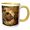 Yellow/White, variant on 3drose, Usa, Minnesota, Pine County. Captive Red Fox Drinking., 11oz Two-tone Black Mug
