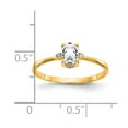 thumbnail image 3 of 14K Yellow Gold Ring Band with Stones (04) April Topaz (White) Oval White Diamond Round, Size 6, 3 of 5