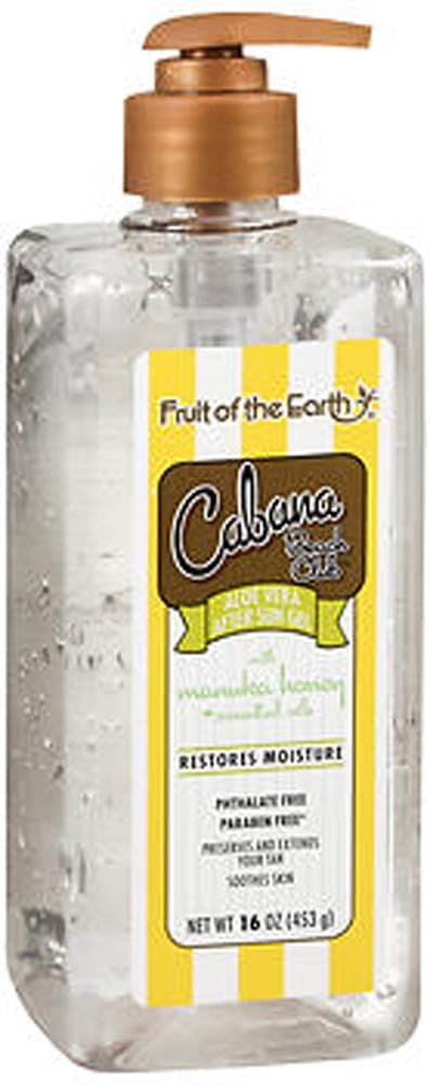 Fruit of the Earth Cabana Beach Club Aloe Vera After Sun Gel with Manuka Honey & Essential Oils - 16 oz