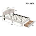 thumbnail image 2 of Queen Bed Frame with Storage Drawer,Wooden Queen Size Bed Frame w/LED Lights and USB Ports,for Bedroom,Guest Room,83.5"x62.2"x41.9",Beige, 2 of 8