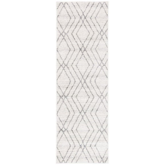 SAFAVIEH Adirondack Brianna Geometric Runner Rug, Ivory/Grey, 2'6" x 6'