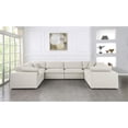 thumbnail image 3 of Maklaine Contemporary Cream Durable Linen Fabric Modular Sectional Sofa, 3 of 3