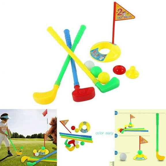 Cheers.US Kids Toys Set Golf Club Set Golfer Game Outdoor Sports Garden Summer Kids Toy Indoor Outdoor Games Sport Toys Kit for Kids Boys Girls Ages 3 4 5 6 7-12