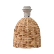 Rattan Table Lamp, Small Nightstand Lamp with Linen Fabric Lampshade, Desk Lamp Bedside Lamp for Living Room Home Office , Oval, Beige