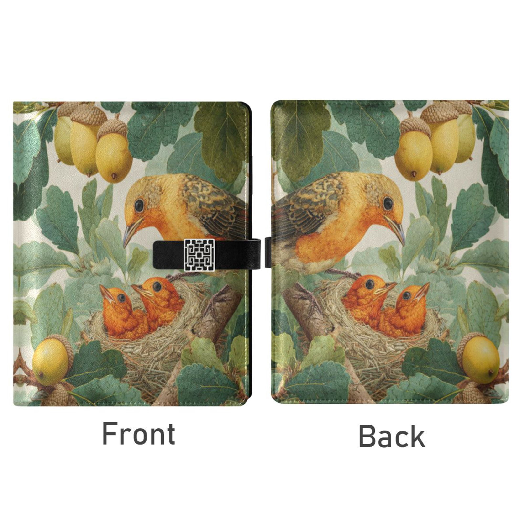 Leather Planner Leather Notebook Notebook Journal Binder Design Pen Pocket Design Convenient for Storage Mother Bird and Little Bird