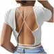 thumbnail image 3 of Puntoco Moda Casual Mujer Manga corta Sólido O-cuello tops Señoras Camiseta corta Camiseta Puntoco Puntoco-4957, 3 of 9
