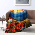 thumbnail image 1 of Throw Blanket,Mountain Landscape With Wild Flowers,Ultra Soft Blankets, 1 of 8