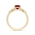 thumbnail image 2 of ANGARA Lab Grown 1.6 Ct Emerald-Cut Ruby Side Stone Engagement Ring for Women in 14K Yellow Gold (Size-8x6mm) | July Birthstone, Birthday, Anniversary, Jewelry Gift for Women | Lab-Grown Ruby Ring, 2 of 7