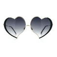 thumbnail image 3 of Womens Cute Bubbly Heart Shape Metal Rim Retro Lolita Sunglasses Gold Black - Smoke, 3 of 8