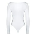 thumbnail image 5 of Bodysuit Mujer Gibobby Sexy Lencería Manga Larga Cuello Cuadrado Mono Mallas Top Blanco XL, 5 of 5