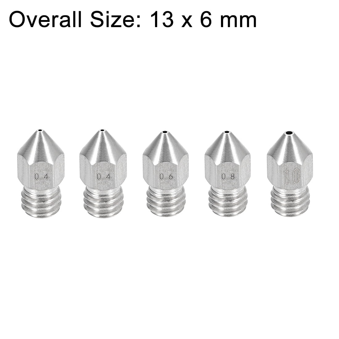 uxcell 3D Printer Nozzle,Stainless Steel MK10 Nozzle 0.2mm,Extruder Print Head for 1.75mm Filament M7 3D Printer 