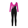 thumbnail image 4 of YONGHS Girls Gymnastic Dance Leotard with Leggings Set Ice Skating Competition Active Tracksuit Hot Pink&Black 14, 4 of 7