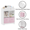 thumbnail image 5 of Kids Dollhouse Bookcase with Storage, 2-Tier Toy Storage Display Organizer, Toddler Bookshelf with Collapsible Fabric Drawer for Bedroom Living Room Playroom (White/Pink), 5 of 8